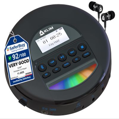 Nomad Portable CD Player, Discman with Headphones, FM Radio Bluetooth