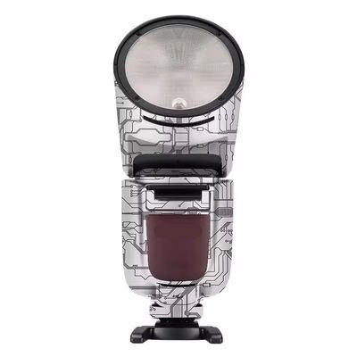 Anti-Scratch Camera Flash Skin Flash Sticker for Godox V1 Pro Flash Strobe Protective Vinyl Wrap Film Body Protector Coat Decal V1 Pro(Circuit White)