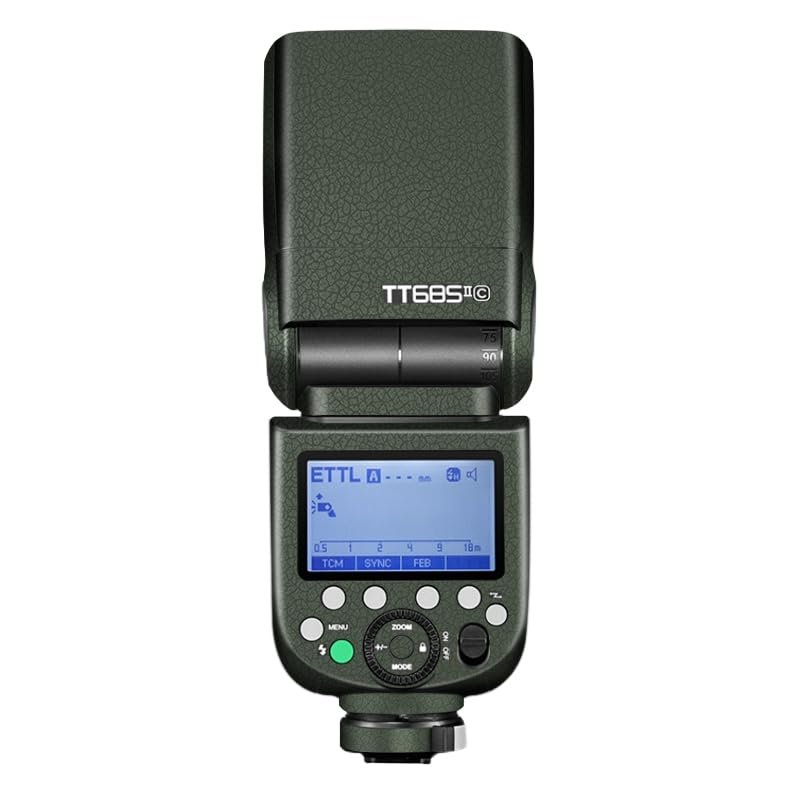 Anti-Scratch Camera Flash Skin Sticker for Godox TT685 II Flash Coat Vinly Protective Film Body Protector Decals Cover TT685II(Leather Green)