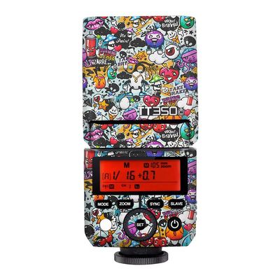 Anti-Scratch Vinyl Film Protective Coat Pocket Camera Flash Sticker Wrap Protective Film Body Protector Decal Skin for Godox TT350 Flash TT 350(Graffiti White)