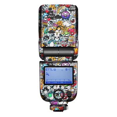 Anti-Scratch Camera Flash Skin Sticker for Godox TT685 II Flash Coat Vinly Protective Film Body Protector Decals Cover TT685II(Graffiti White)