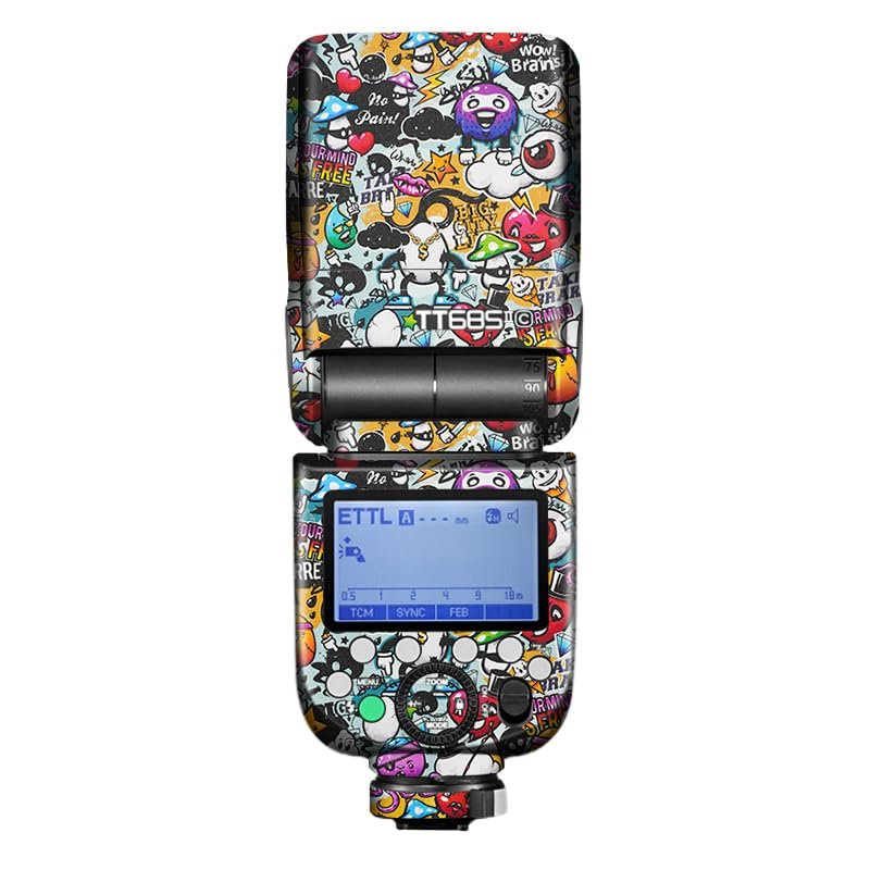 Anti-Scratch Camera Flash Skin Sticker for Godox TT685 II Flash Coat Vinly Protective Film Body Protector Decals Cover TT685II(Graffiti White)