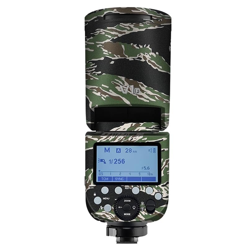 Anti-Scratch Camera Flash Sticker for Godox V1 Flash Coat Wrap Protective Film Body Protector Coat Skin Cover V1(Tiger Stripe Camo)