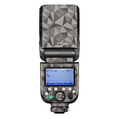 Anti-Scratch Camera Flash Skin Sticker for Godox TT685 II Flash Coat Vinly Protective Film Body Protector Decals Cover TT685II(Triangle Titanium)