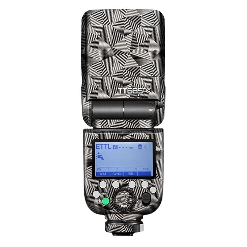 Anti-Scratch Camera Flash Skin Sticker for Godox TT685 II Flash Coat Vinly Protective Film Body Protector Decals Cover TT685II(Triangle Titanium)