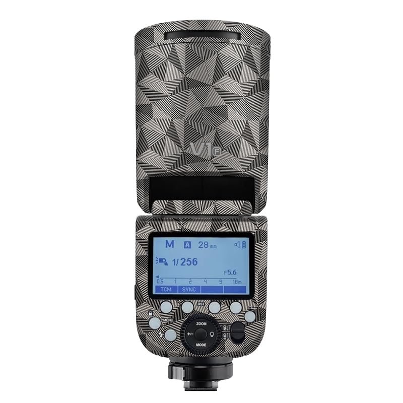 Anti-Scratch Camera Flash Sticker for Godox V1 Flash Coat Wrap Protective Film Body Protector Coat Skin Cover V1(Triangle Titanium)