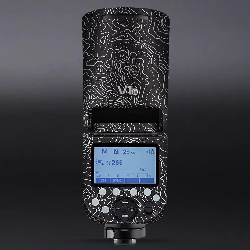 Anti-Scratch Camera Flash Sticker for Godox V1 Flash Coat Wrap Protective Film Body Protector Coat Skin Cover V1(Contour Black White)