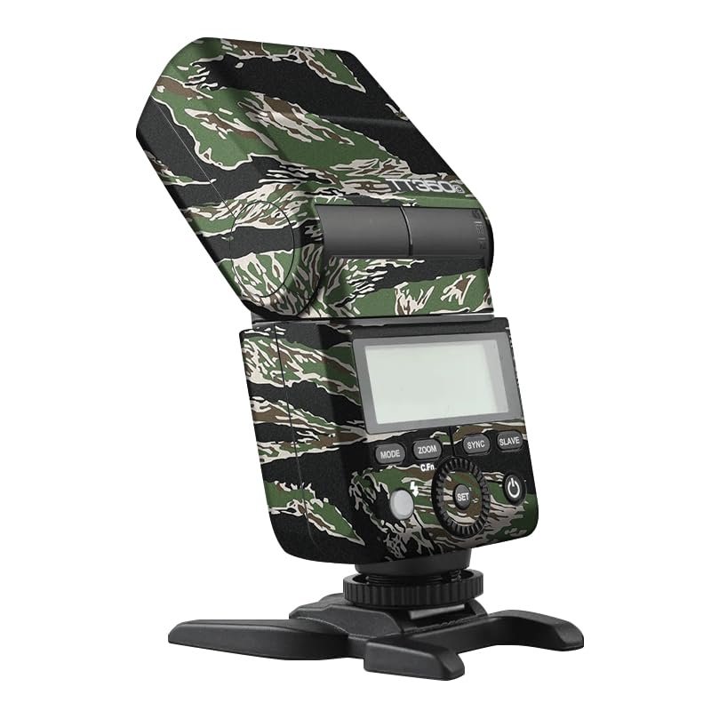 Anti-Scratch Vinyl Film Protective Coat Pocket Camera Flash Sticker Wrap Protective Film Body Protector Decal Skin for Godox TT350 Flash TT 350(Tiger Stripe Camo)