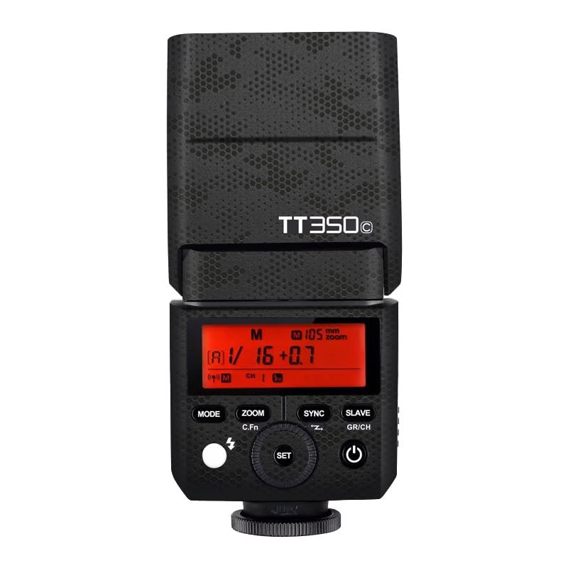 Anti-Scratch Vinyl Film Protective Coat Pocket Camera Flash Sticker Wrap Protective Film Body Protector Decal Skin for Godox TT350 Flash TT 350(Mamba Black)