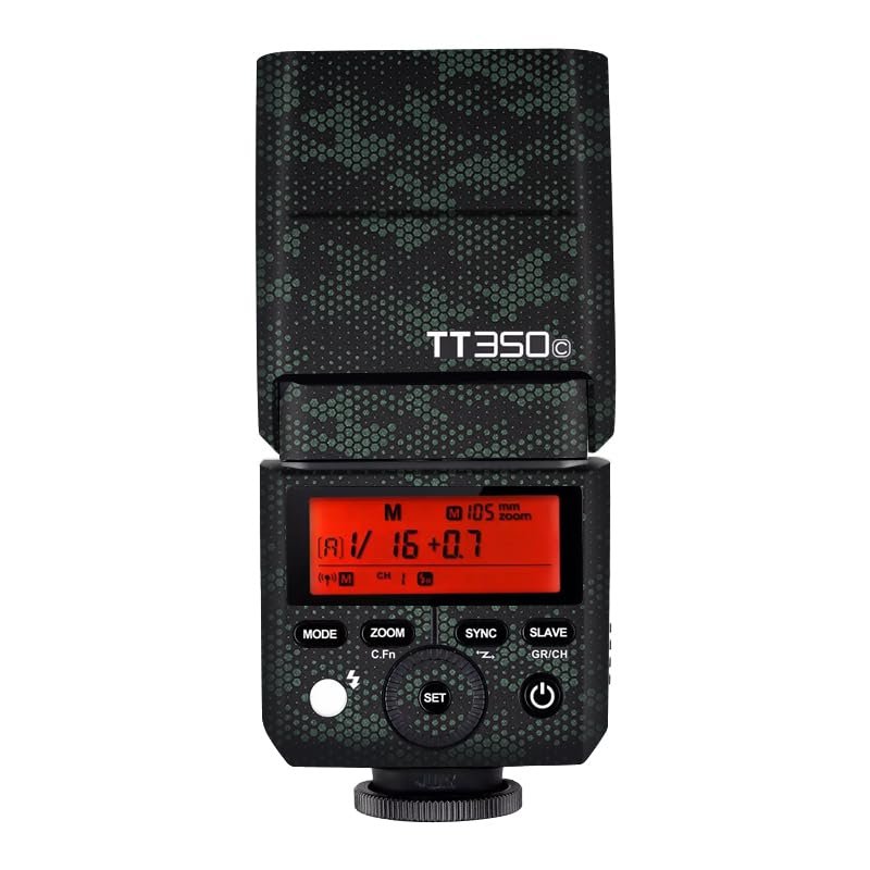 Anti-Scratch Vinyl Film Protective Coat Pocket Camera Flash Sticker Wrap Protective Film Body Protector Decal Skin for Godox TT350 Flash TT 350(Mamba Green)