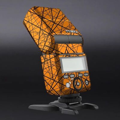 Anti-Scratch Vinyl Film Protective Coat Pocket Camera Flash Sticker Wrap Protective Film Body Protector Decal Skin for Godox TT350 Flash TT 350(Cross Orange)