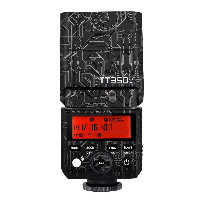 Anti-Scratch Vinyl Film Protective Coat Pocket Camera Flash Sticker Wrap Protective Film Body Protector Decal Skin for Godox TT350 Flash TT 350(Circuit Titanium)