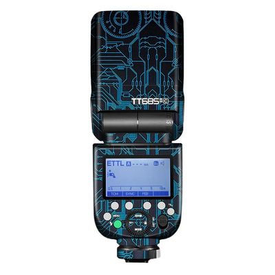Anti-Scratch Camera Flash Skin Sticker for Godox TT685 II Flash Coat Vinly Protective Film Body Protector Decals Cover TT685II(Circuit Blue)