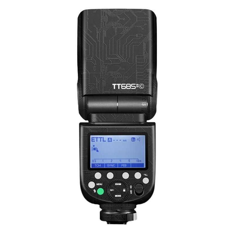 Anti-Scratch Camera Flash Skin Sticker for Godox TT685 II Flash Coat Vinly Protective Film Body Protector Decals Cover TT685II(Circuit Black)