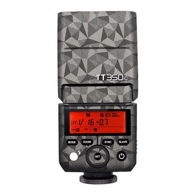 Anti-Scratch Vinyl Film Protective Coat Pocket Camera Flash Sticker Wrap Protective Film Body Protector Decal Skin for Godox TT350 Flash TT 350(Triangle Titanium)