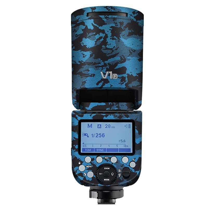 Anti-Scratch Camera Flash Sticker for Godox V1 Flash Coat Wrap Protective Film Body Protector Coat Skin Cover V1(Knight Blue)