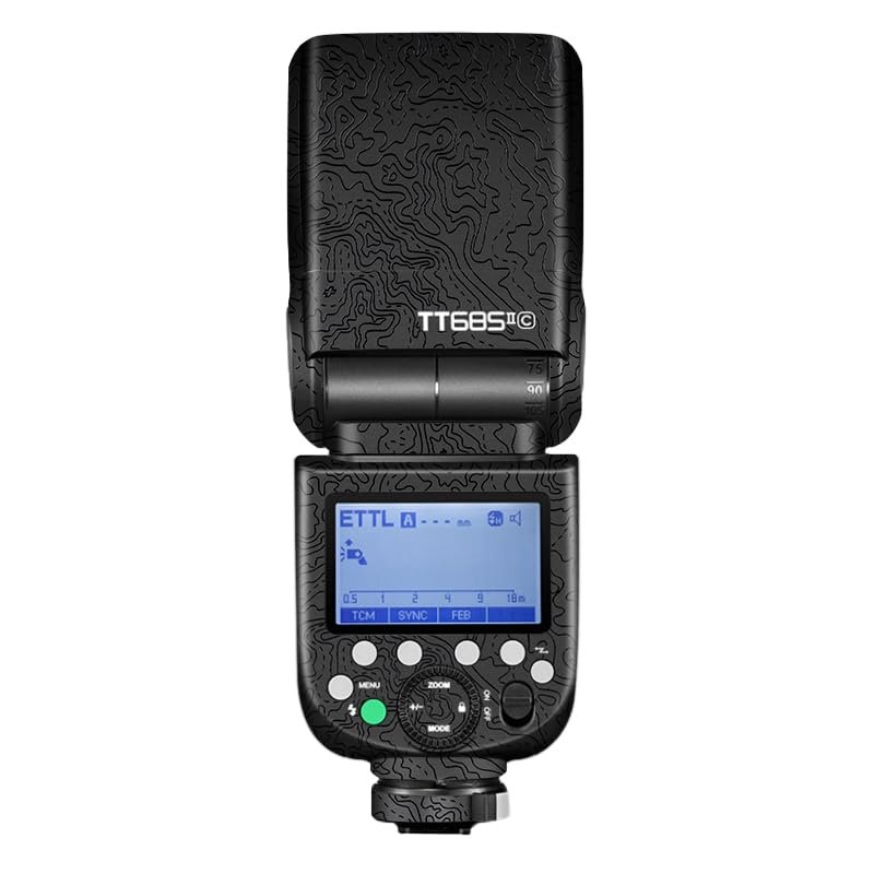 Anti-Scratch Camera Flash Skin Sticker for Godox TT685 II Flash Coat Vinly Protective Film Body Protector Decals Cover TT685II(Contour Black)