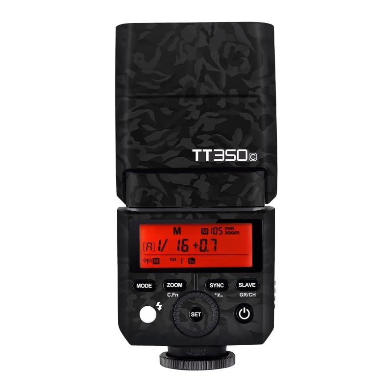 Anti-Scratch Vinyl Film Protective Coat Pocket Camera Flash Sticker Wrap Protective Film Body Protector Decal Skin for Godox TT350 Flash TT 350(Shadow Camo Black)