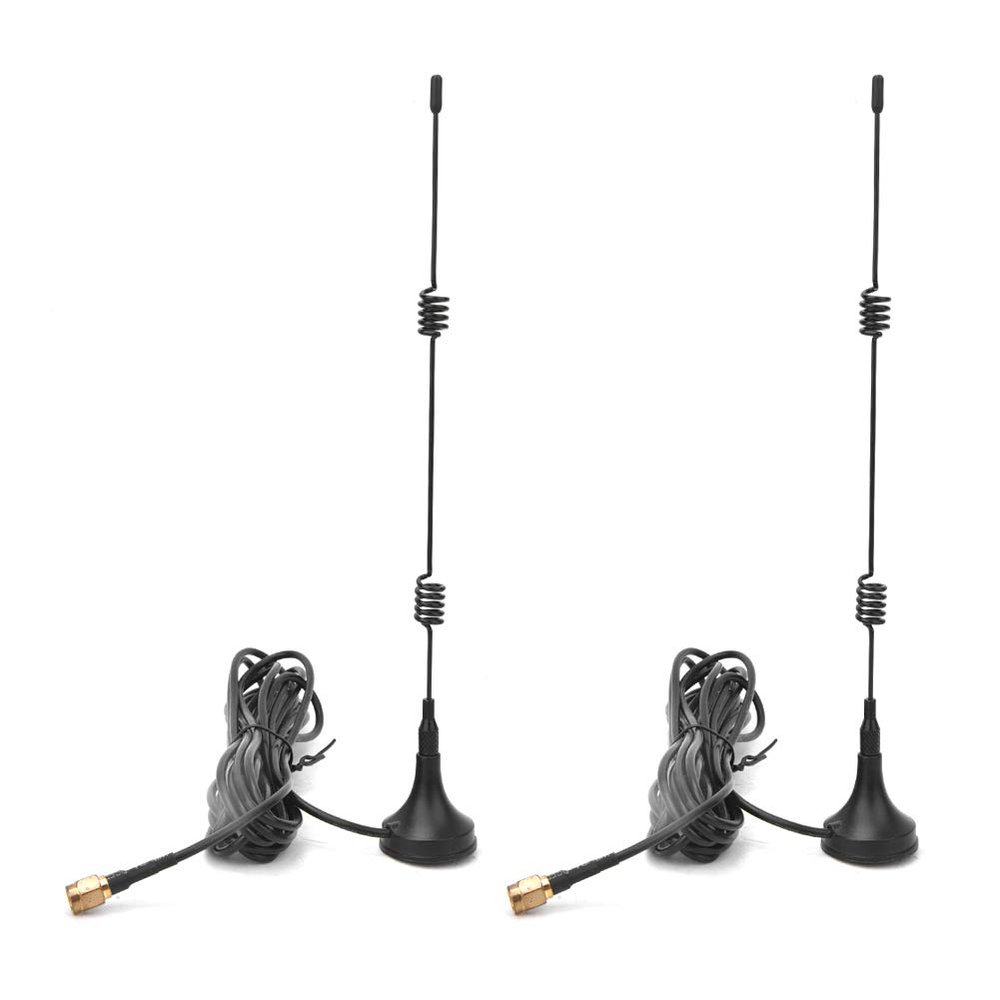 2Pcs Carbon Steel Sucker Antenna with Magnet Base 3 Meters 2.4G 7002700MHz SMA Connector for Radio Transceiver Charging Piles Omnidirectional Signal Boost