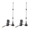 2Pcs Carbon Steel Sucker Antenna with Magnet Base 3 Meters 2.4G 7002700MHz SMA Connector for Radio Transceiver Charging Piles Omnidirectional Signal Boost view 1