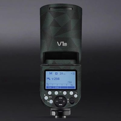 Anti-Scratch Camera Flash Sticker for Godox V1 Flash Coat Wrap Protective Film Body Protector Coat Skin Cover V1(Triangle Green)