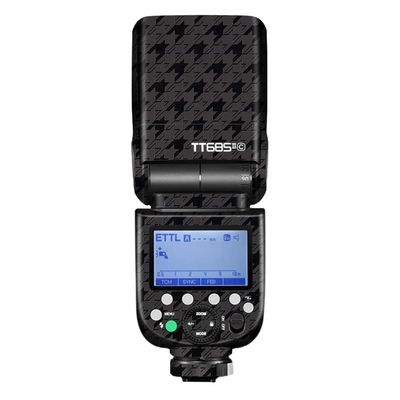 Anti-Scratch Camera Flash Skin Sticker for Godox TT685 II Flash Coat Vinly Protective Film Body Protector Decals Cover TT685II(Plover Black)