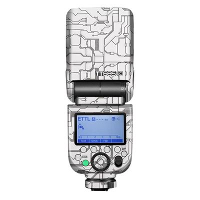 Anti-Scratch Camera Flash Skin Sticker for Godox TT685 II Flash Coat Vinly Protective Film Body Protector Decals Cover TT685II(Circuit White)