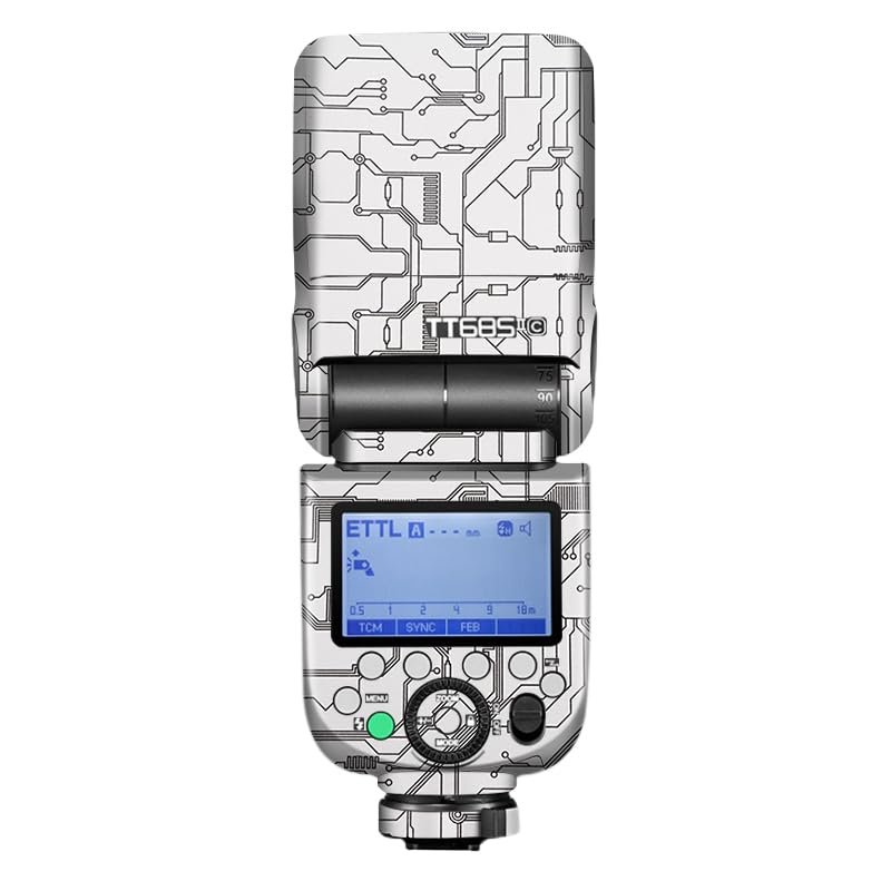 Anti-Scratch Camera Flash Skin Sticker for Godox TT685 II Flash Coat Vinly Protective Film Body Protector Decals Cover TT685II(Circuit White)