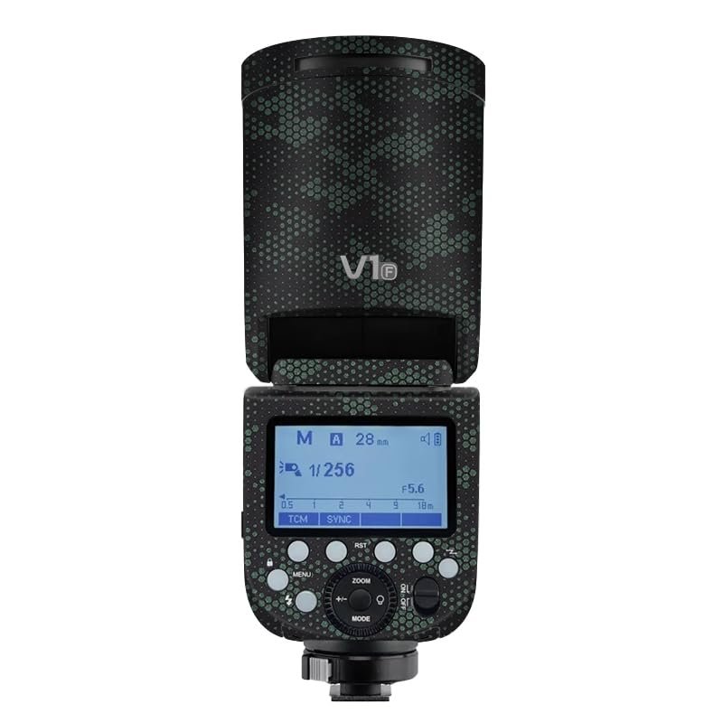 Anti-Scratch Camera Flash Sticker for Godox V1 Flash Coat Wrap Protective Film Body Protector Coat Skin Cover V1(Mamba Green)