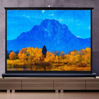 30/40/50 Inch Portable Floor Standing Projection Screen, Manual pull up HD Indoor Outdoor Mobile Projection Screen, Portable Tabletop Projector Screen for Indoor Outdoor Home Hotel School Office(4:3,5