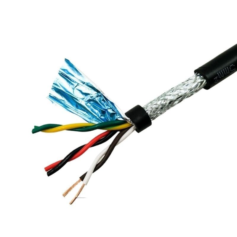5m 485 Twisted-Pair Shielded Cable 14-20AWG 2-10-core PVC Pure Copper Communication Signal Soft Control Cable(6cores 17 AWG 1.0MM)