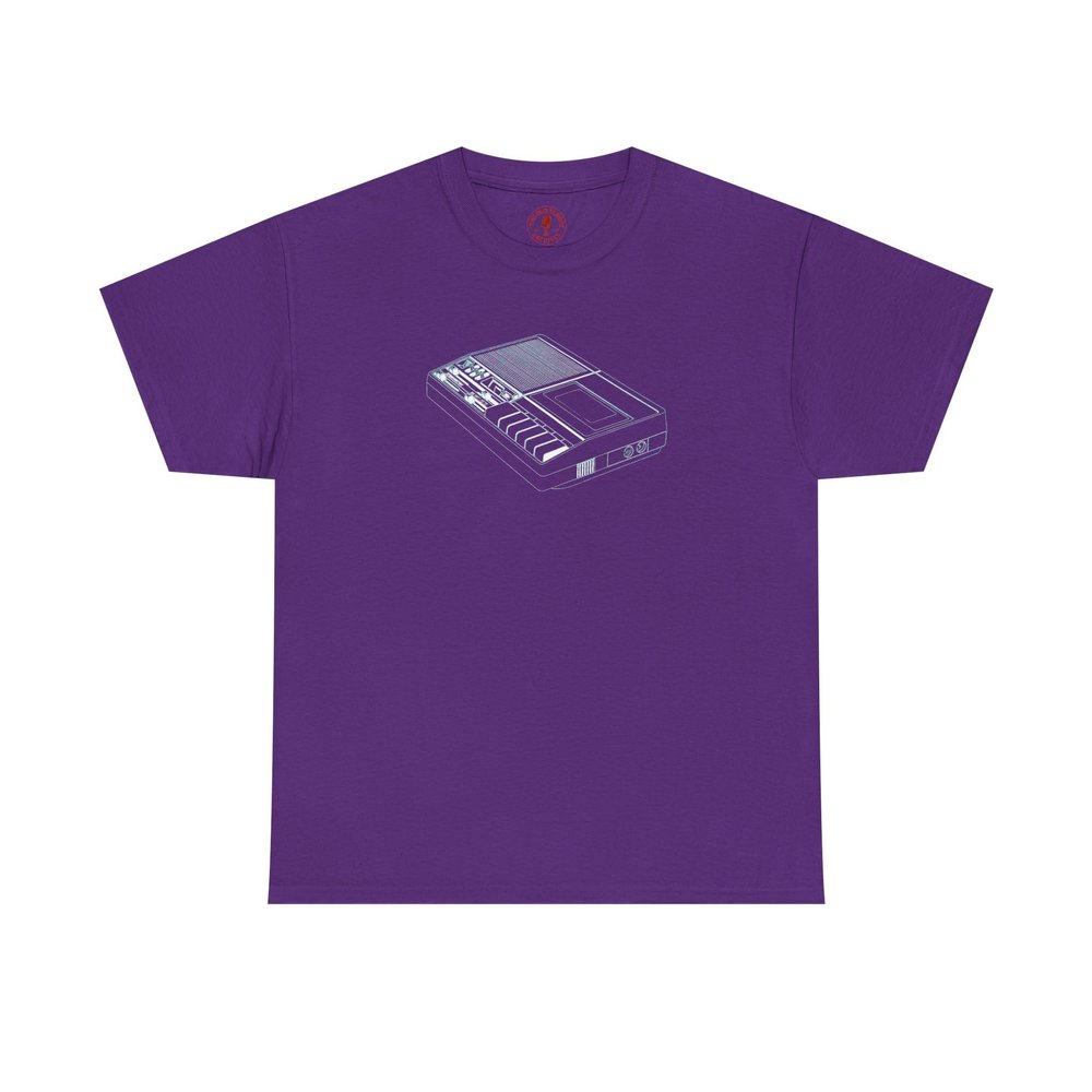 HiFi Tee Vintage Tabletop Cassette Tape Deck Purple