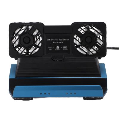 Serounder 10 in 1 Docking Station, Dual Cooling Fan 4K 60Hz Gigabit Ethernet 4 USB 3.0 PD100W M.2 NVMe Slot, with RGB Lighting, for Legion Go Claw Tablets
