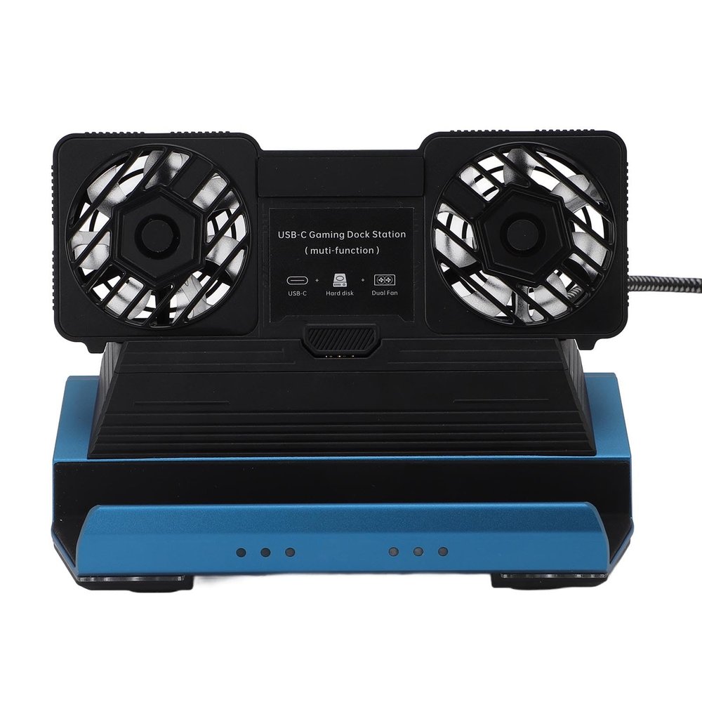 Serounder 10 in 1 Docking Station, Dual Cooling Fan 4K 60Hz Gigabit Ethernet 4 USB 3.0 PD100W M.2 NVMe Slot, with RGB Lighting, for Legion Go Claw Tablets