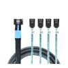 0.8M MI NI S*A*S MCIO STR PCI-E 5.0 SFF-8654 PCI-E Slimline S*A*S 4i 38Pin Male to 4X SATA Femal Extender Cable view 1