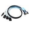 0.8M MI NI S*A*S MCIO STR PCI-E 5.0 SFF-8654 PCI-E Slimline S*A*S 4i 38Pin Male to 4X SATA Femal Extender Cable view 4