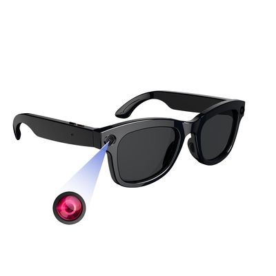 REEDTOCK AI Smart Glasses with 8MP Camera, HD 1080P Video Recording, Bluetooth Music/Calls, WiFi, Voice Assistant, Translation, Object Recognition for Travel, Outdoor, Wide Face (L-Gray Lenses)