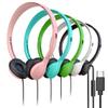 10 Pack Bulk Wired Headphones, Leather, USB-C, On-Ear, Mic, Compatible with Phone, Tablet, Laptop, PC for School, Class, Meeting, Conference, Test, Mix view 1