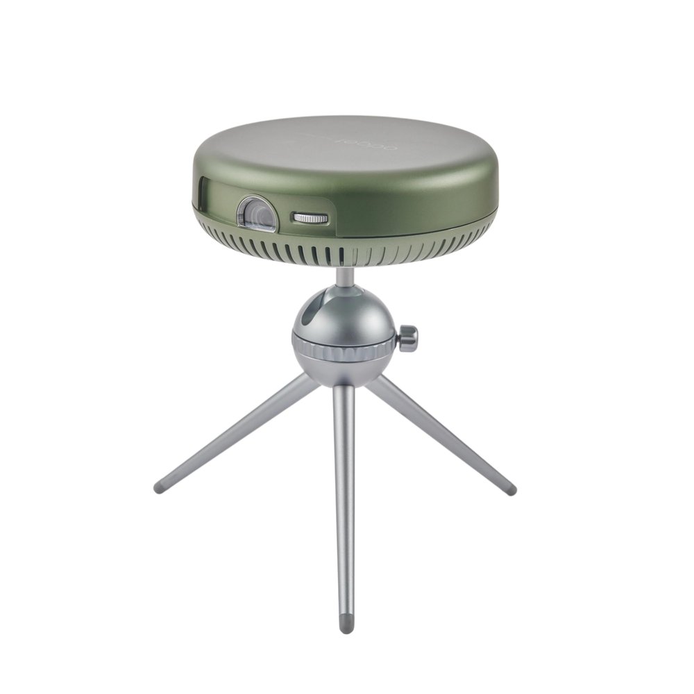 Adget iSpace2 Smart Mini Projector, 1080P Portable Projector with WiFi and Bluetooth, 360 Bluetooth Speaker, Tripod Included, Android 9.0 Rechargeable Pocket Projector for Outdoors Indoor Use (Green)