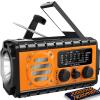 20000mah Hand Crank Emergency Radio,SW/NOAA/AM/FM Weather Radio, Solar Powered Hand Crank Chager with Bige Batery Powered,Portable,Cellphone Charge,SOS,Flashlight for Emergency/Home (Orange) view 1