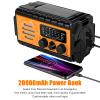 20000mah Hand Crank Emergency Radio,SW/NOAA/AM/FM Weather Radio, Solar Powered Hand Crank Chager with Bige Batery Powered,Portable,Cellphone Charge,SOS,Flashlight for Emergency/Home (Orange) view 2