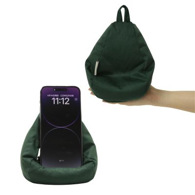 Tusrai 2pcs Cover of Bean Bag Phone Holder (No Filler) Ultra Soft Micro Suede Anti Slip Cell Phone Pillow Holder Dark Green