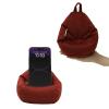 Tusrai 2pcs Cover of Bean Bag Phone Holder (No Filler) Ultra Soft Micro Suede Anti Slip Cell Phone Pillow Holder Burgundy Red view 1