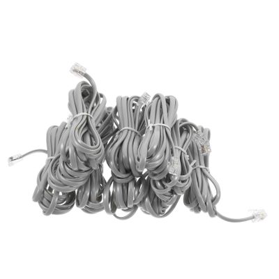 Tofficu 10Pcs PC Telephone Line Extension Cord Pure Copper Conductors No Tangle Phone Cord for Office Hotel Fax Machines Reliable Connection