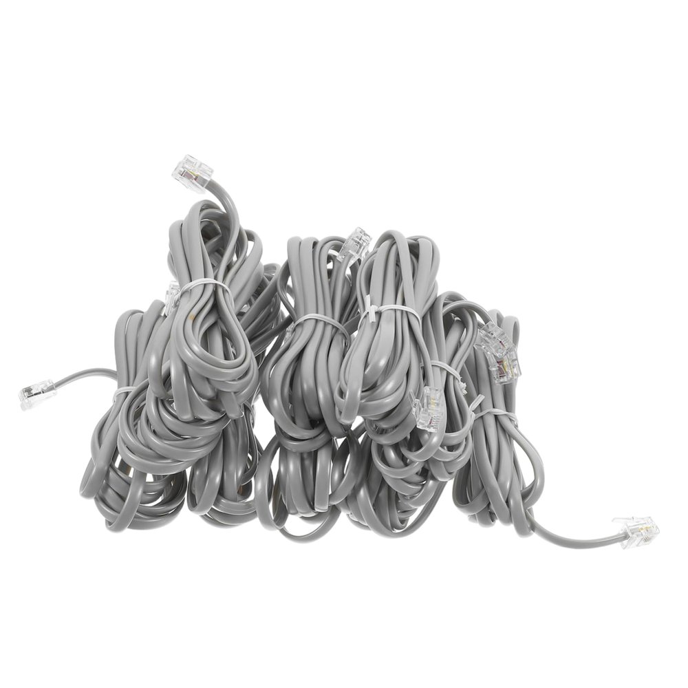 Tofficu 10Pcs PC Telephone Line Extension Cord Pure Copper Conductors No Tangle Phone Cord for Office Hotel Fax Machines Reliable Connection