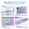 Baisla iPad 10th Generation Case with Keyboard 10.9"& iPad 11th(A16) & iPad Air 11 (M4/M3/M2), Multi Trackpad, 360 Swivel &Rainbow Backlit for iPad Air 5th/4th,iPad Pro 11 4th/3rd/2nd/1st-Light Purple view 2