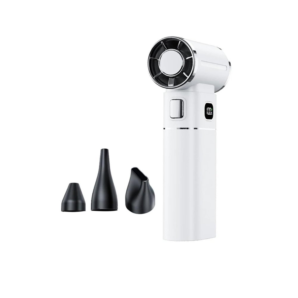 blower fan, Violent Fan Powerful Hair Dryer Vacuum Cleaner Recharable Brushless Turbojet Hair Dryer,for Computer, Car, Keyboard and Home Outdoor Dust(White)
