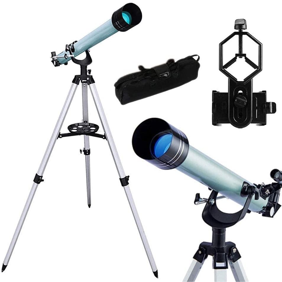 Portable Astronomical Telescope,Refractor Telescope for Kids and Astronomy Beginners with Lightweight Tripod,Phone Mount and Carry Bag,Perfect for Educational Gift