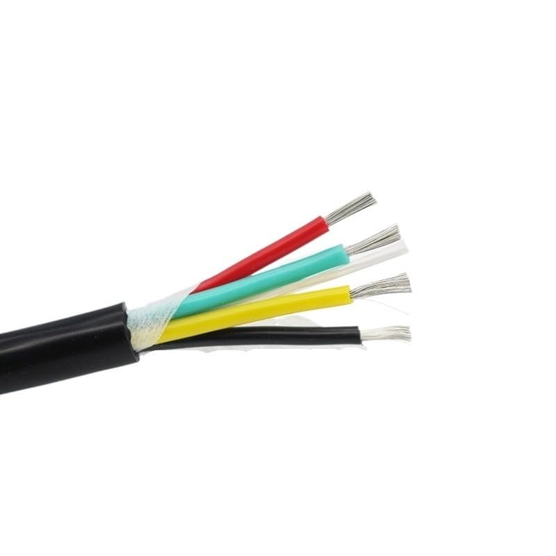 5m 2/3/4/5cores Silicone Soft Sheath 24/22/20/18/17/15/13 AWG tinned Copper core Power Cord Signal line(1.0MM 17AWG,4 Cores)