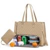 2-in-1 handbag, lunch bag, ladies' combination large handbag, crossbody computer bag (Khaki) view 1
